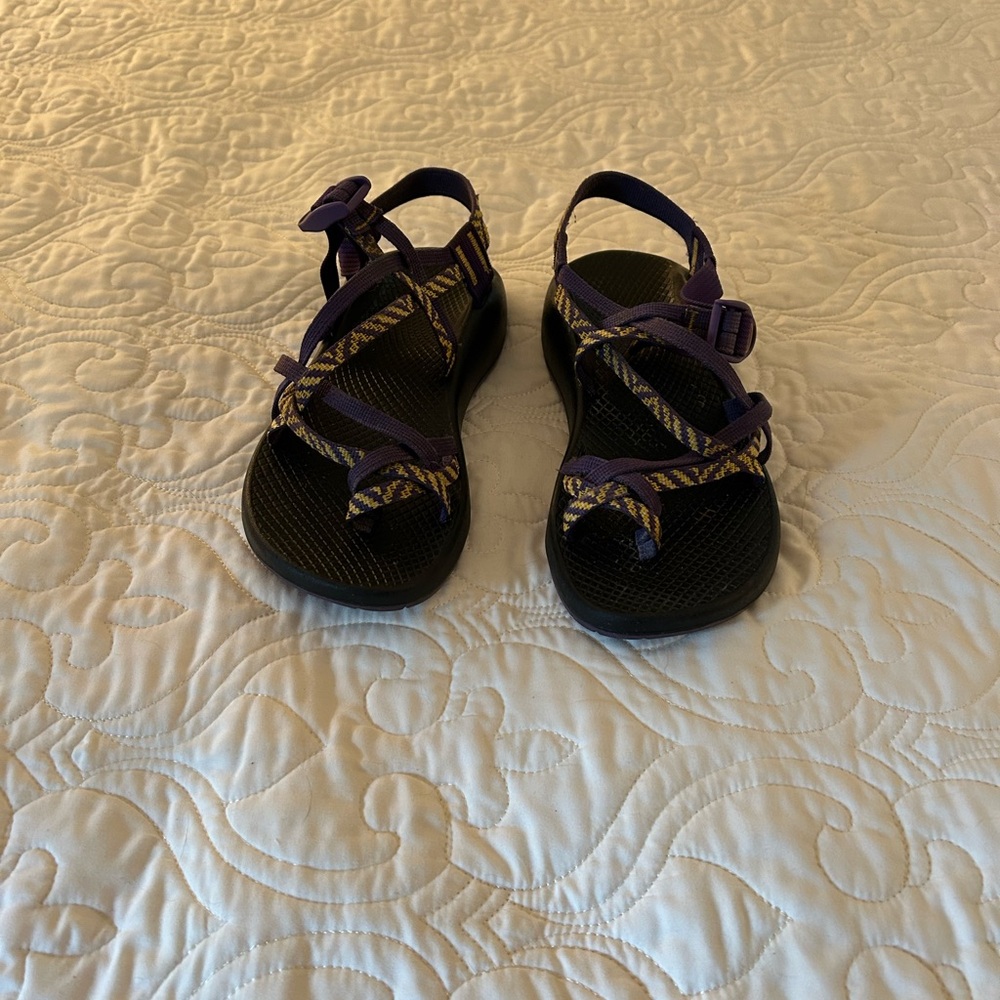 Purple and yellow Chaco Sandals